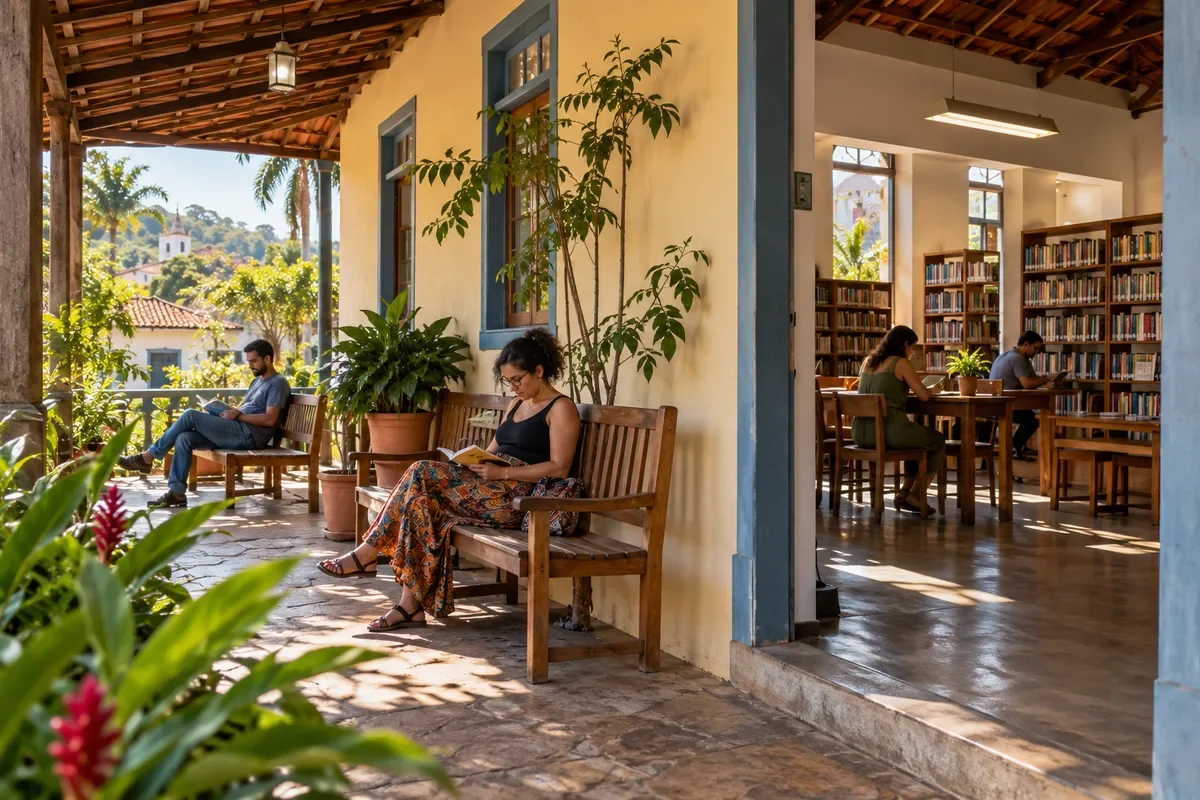 Borrow books, use a study desk and join the Saturday reading circle.