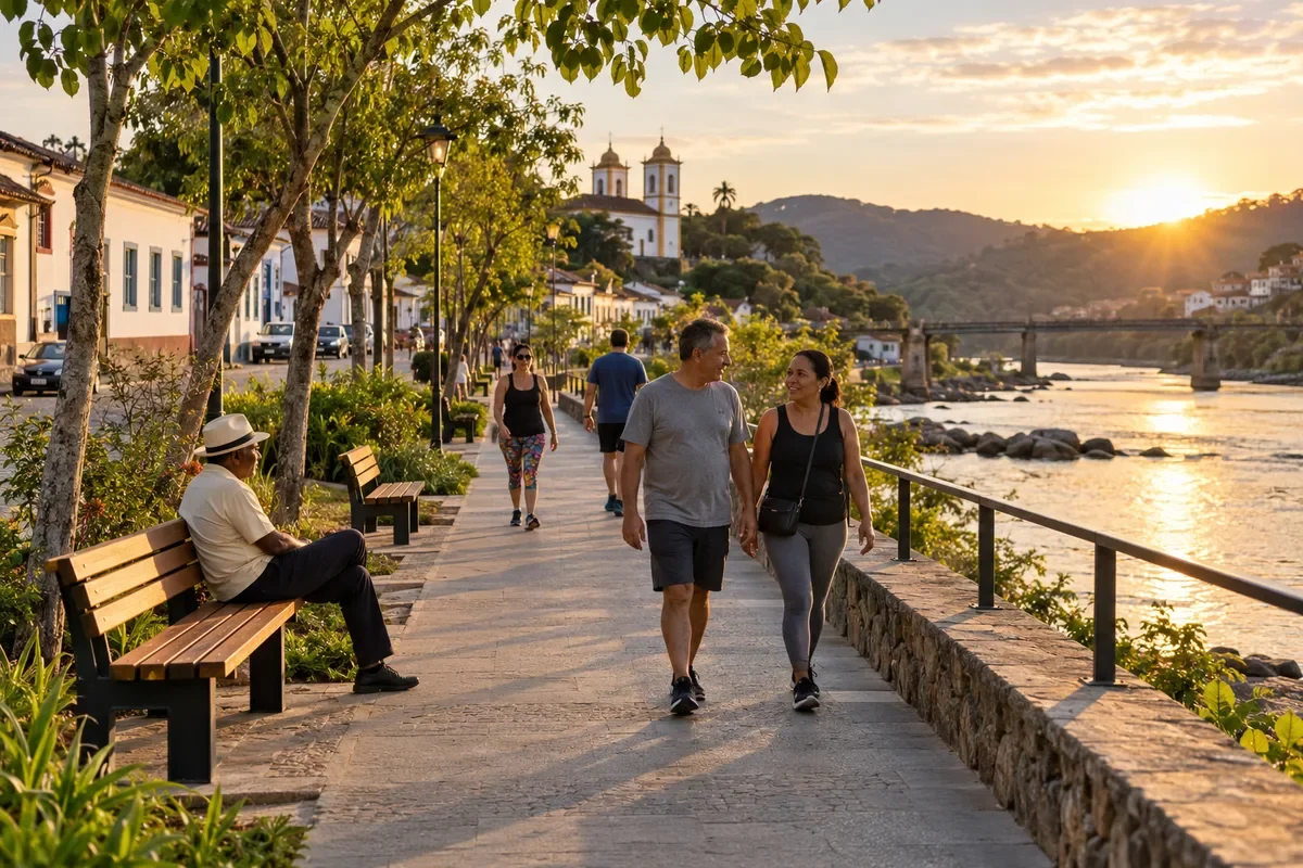 Explore the new shaded route connecting the market square and the park.